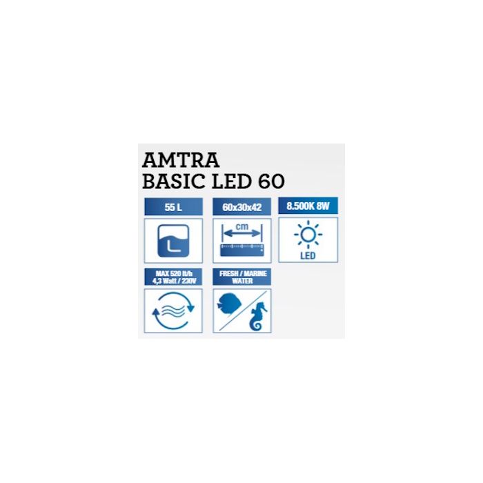 Amtra Wave Basic 60 Led - Acuario Completo De 65 Litros
